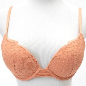 Victoria's Secret Burnt Orange Lace Very Sexy Push Up Bra Size 32C